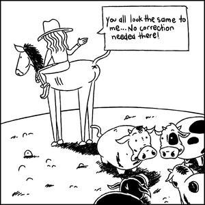 comic - cowboy leaving riding horse